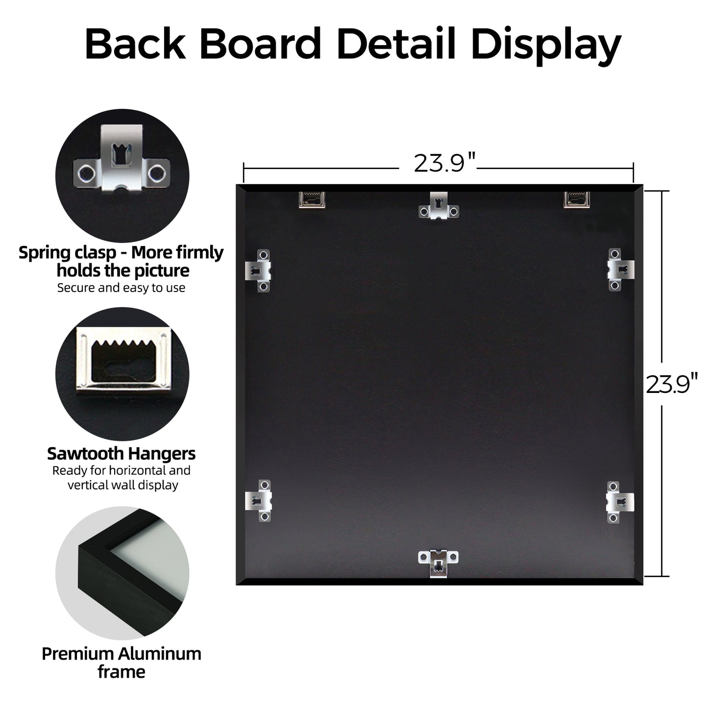 Kuxerla Black Picture Frame for 23.85x23.85 Puzzle,with Clear Acrylic Cover and Sturdy Back Panel