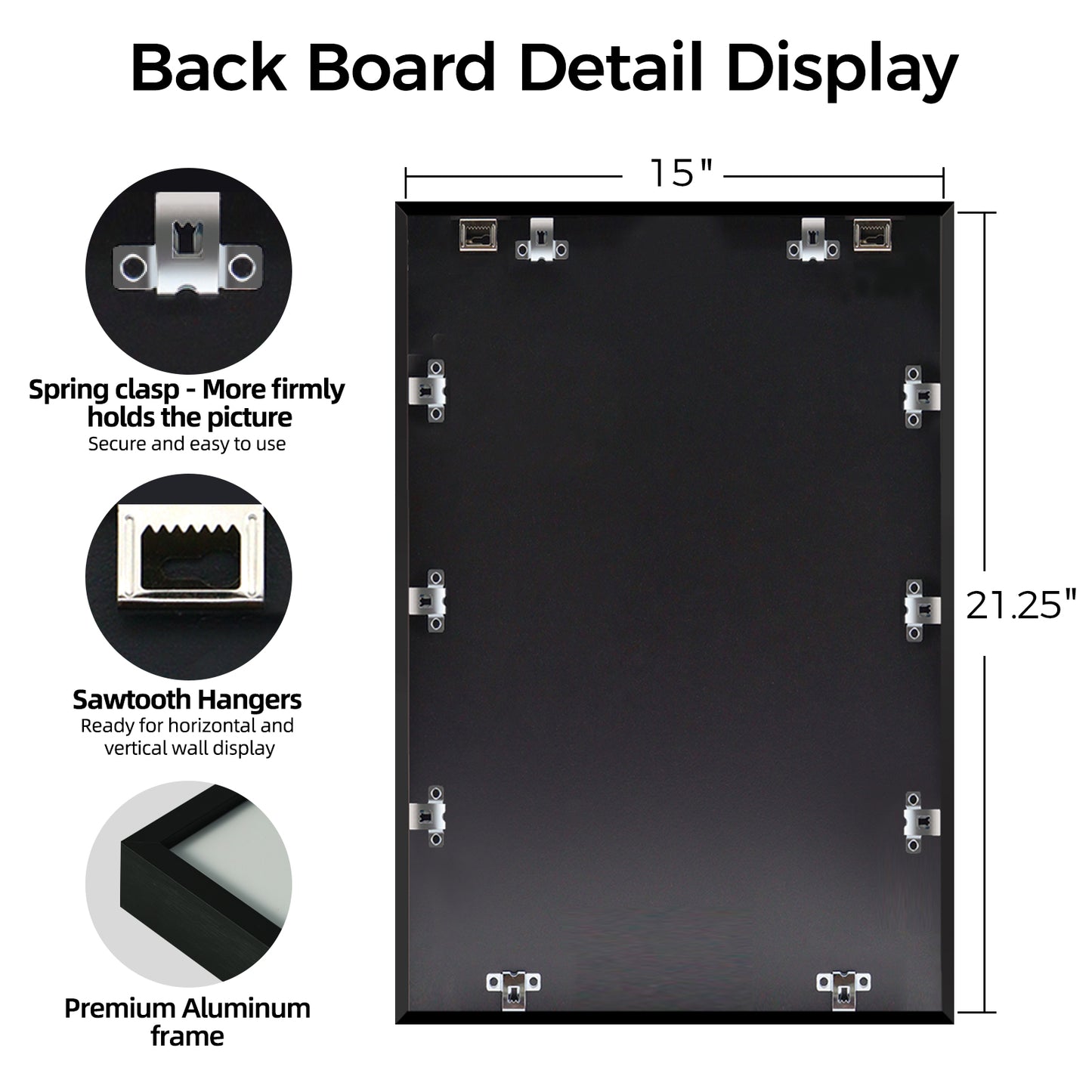 Kuxerla Puzzle Frame for 21.25x15 Puzzle,with Clear Acrylic Cover and Sturdy Back Panel,Horizontal or Vertical Display,Black