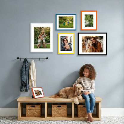 Kuxerla 8x10 Picture Frame Holds 5x7 Picture with Mat or 8x10 Picture without Mat,With Clear Acrylic Front and MDF Back Panel,Pack of 2,Yellow