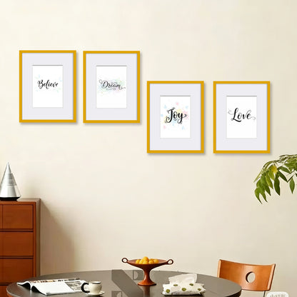 Kuxerla 8x10 Picture Frame Holds 5x7 Picture with Mat or 8x10 Picture without Mat,With Clear Acrylic Front and MDF Back Panel,Pack of 2,Yellow