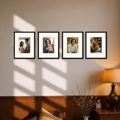 Kuxerla 8x10 Picture Frame Holds 5x7 Picture with Mat or 8x10 Picture without Mat,With Clear Acrylic Front and MDF Back Panel,Pack of 2,Black
