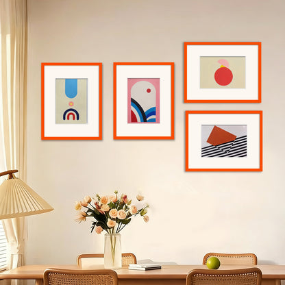 Kuxerla 11x14 Picture Frame Holds 8.5x11 Picture with Mat or 11x14 Picture without Mat,With Clear Acrylic Front and MDF Back Panel,Pack of 2,Orange