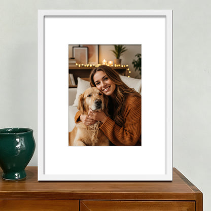 Kuxerla 8x10 Picture Frame Holds 5x7 Picture with Mat or 8x10 Picture without Mat,With Clear Acrylic Front and MDF Back Panel,Pack of 2,WHITE