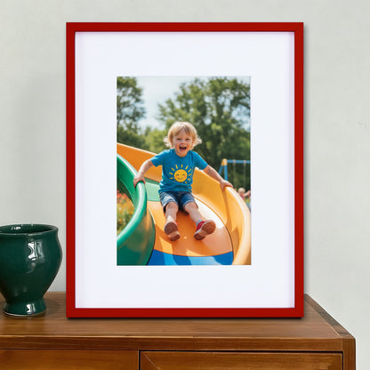 Kuxerla 11x14 Picture Frame Holds 8.5x11 Picture with Mat or 11x14 Picture without Mat,With Clear Acrylic Front and MDF Back Panel,Pack of 2,Red