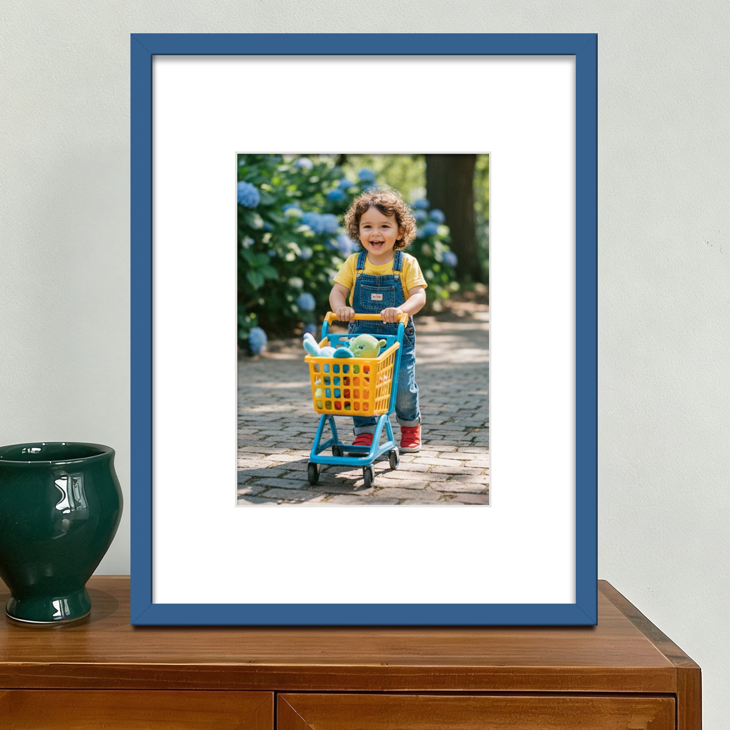 Kuxerla 11x14 Picture Frame Holds 8.5x11 Picture with Mat or 11x14 Picture without Mat,With Clear Acrylic Front and MDF Back Panel,Pack of 2,Blue