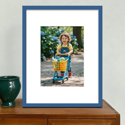 Kuxerla 11x14 Picture Frame Holds 8.5x11 Picture with Mat or 11x14 Picture without Mat,With Clear Acrylic Front and MDF Back Panel,Pack of 2,Blue