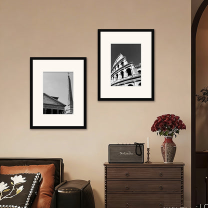 Kuxerla Picture Frame 8.5x11 Holds 5x7 Photos with Mat or 8.5x11 Photo without Mat. With Clear Acrylic Front and MDF Back Panel. Pack of 2,Black