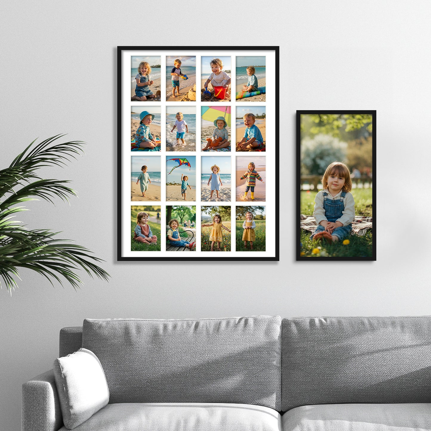 Kuxerla 20x27 Collage Picture Frame ,Displays 24Pcs 4x6 Pictures with Mat or 1Pcs 20x27 Picture without Mat , Collage Picture Frame for Horizontal or Vertical Display, Black, 1 Pack