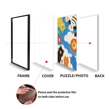 Kuxerla Puzzle Frame 24x30 inch-61x76CM Metal Picture Frames with Clear Acrylic Cover and Sturdy Back Panel Horizontal or Vertical Display Black