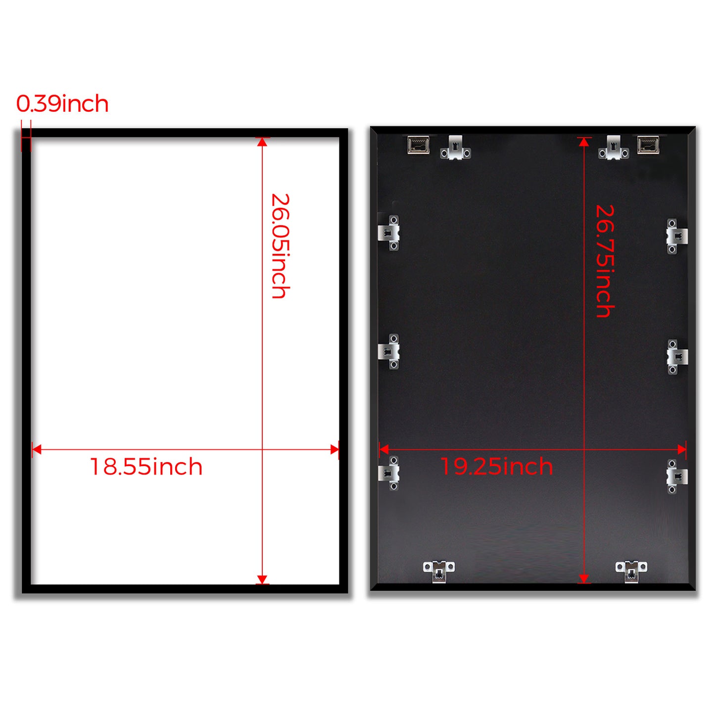 Kuxerla Puzzle Frame for 19.25x27.65 Puzzle,with Clear Acrylic Cover and Sturdy Back Panel,Horizontal or Vertical Display,Black