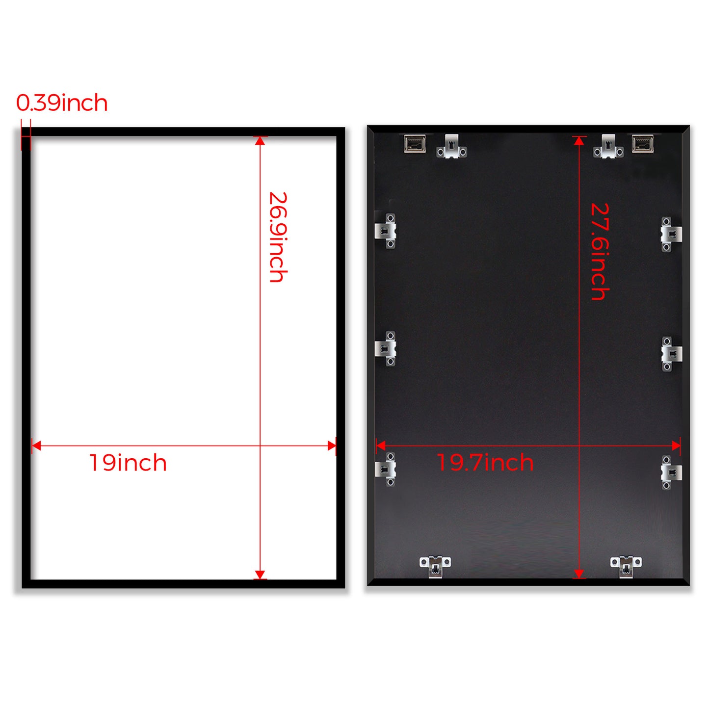 Kuxerla Puzzle Frame 19.7x27.6 inch-50x70CM Metal Picture Frames with Clear Acrylic Cover and Sturdy Back Panel Horizontal or Vertical Display Black