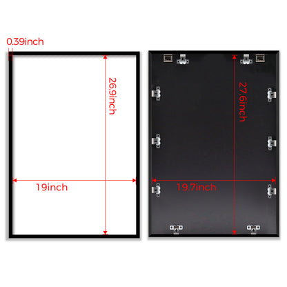 Kuxerla Puzzle Frame 19.7x27.6 inch-50x70CM Metal Picture Frames with Clear Acrylic Cover and Sturdy Back Panel Horizontal or Vertical Display Black