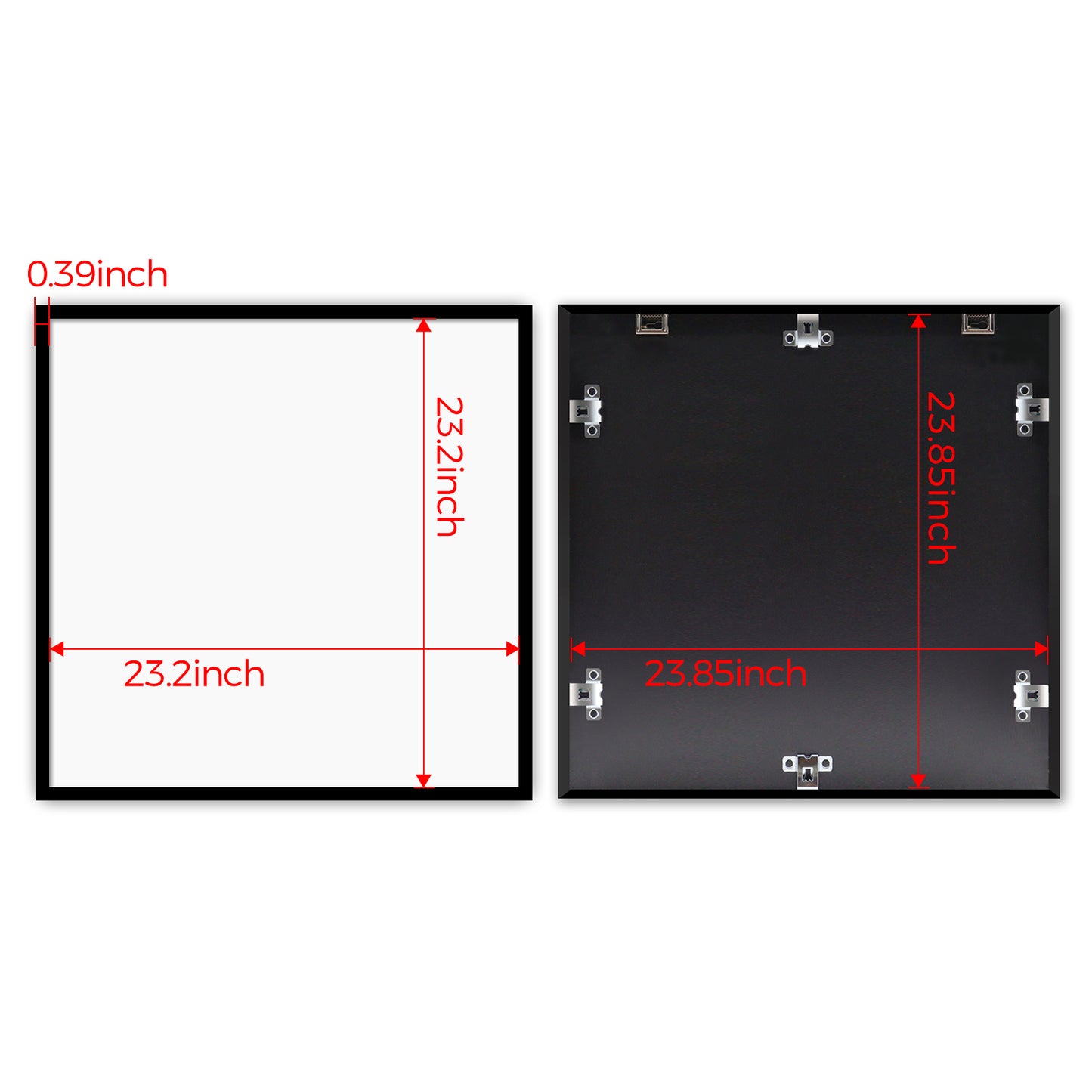 Kuxerla Black Picture Frame for 23.85x23.85 Puzzle，with Clear Acrylic Cover and Sturdy Back Panel