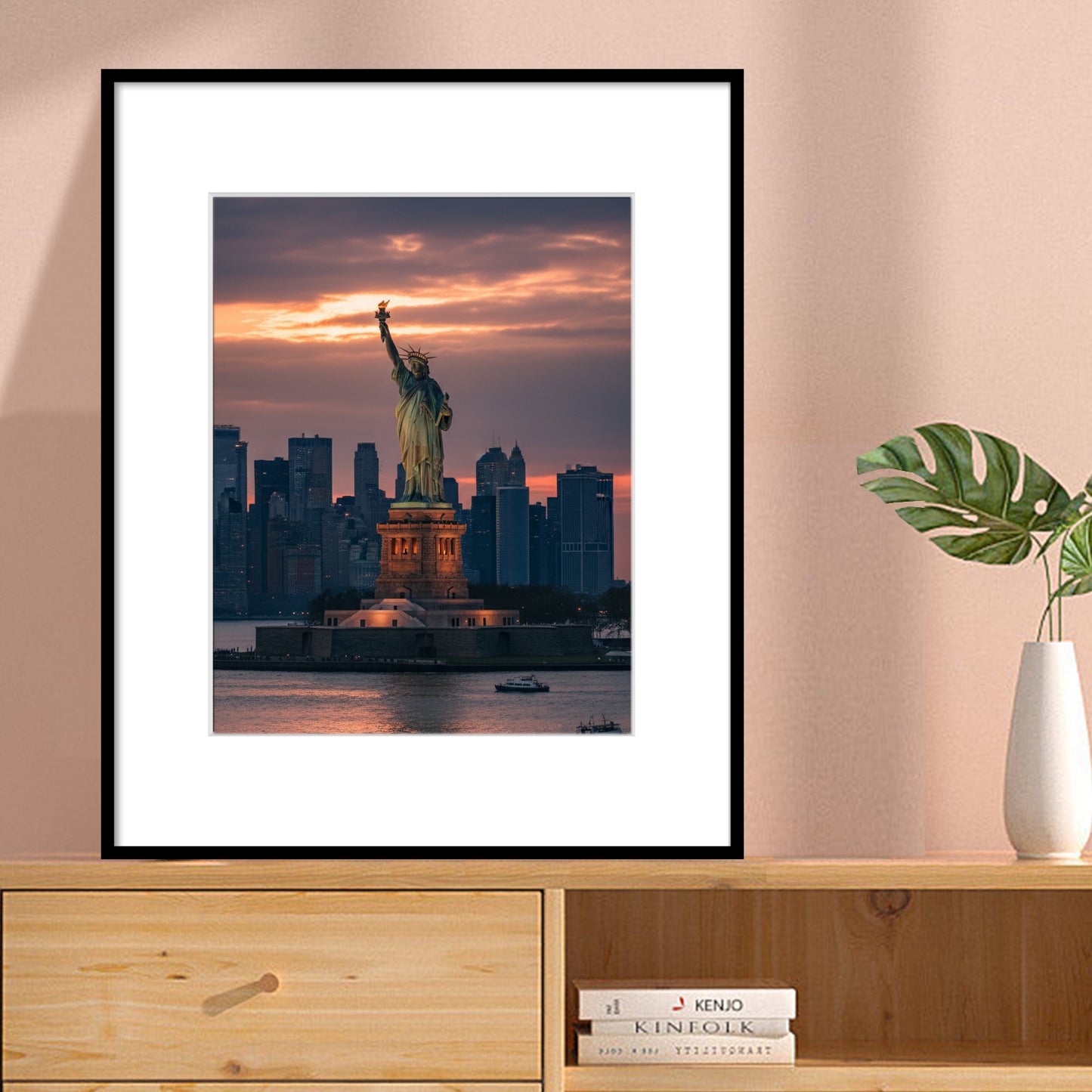 Kuxerla Picture Frame 16x20 Holds 11x14 Photos with Mat or 16x20 Photo without Mat. With Clear Acrylic Front and MDF Back Panel.Black