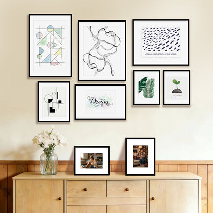 Kuxerla Picture Frame 18x24 Holds 16x20 Photos with Mat or 18x24 Photo without Mat. With Clear Acrylic Front and MDF Back Panel.Black