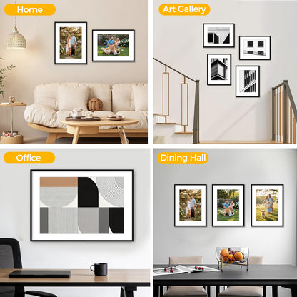 Kuxerla picture Frame 22x28 Holds 18x24 Photos with Mat or 22x28 Photo without Mat. With Clear Acrylic Front and MDF Back Panel.Black