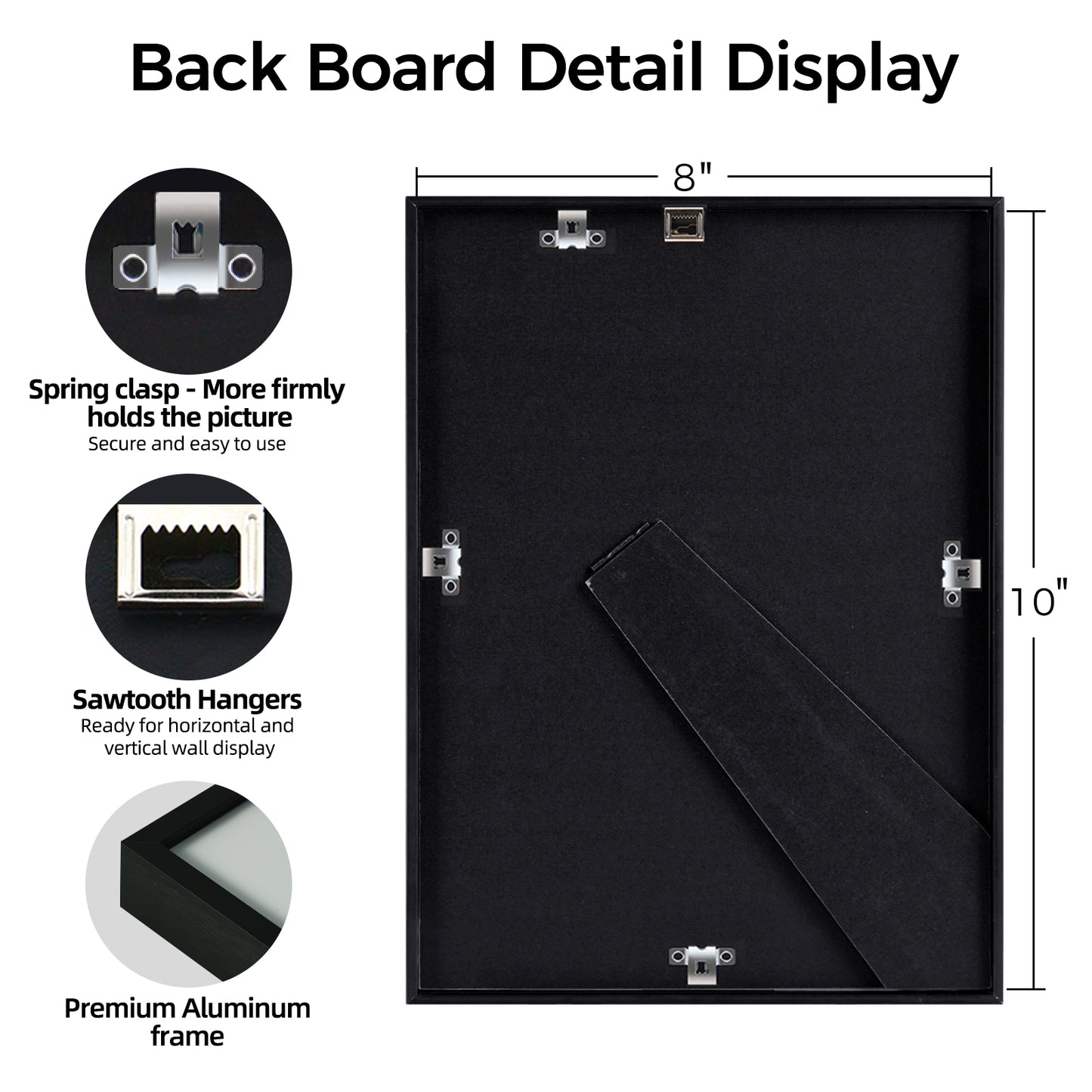 Kuxerla 8x10 Collage Picture Frame ,Displays 2Pcs 4x6 Pictures with Mat or 1Pcs 8x10 Picture without Mat , Collage Picture Frame for Horizontal or Vertical Display, Black, 1 Pack