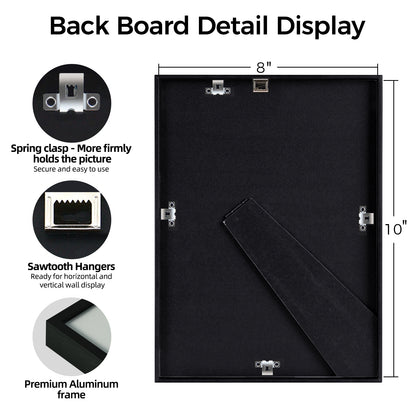 Kuxerla 8x10 Collage Picture Frame ,Displays 2Pcs 4x6 Pictures with Mat or 1Pcs 8x10 Picture without Mat , Collage Picture Frame for Horizontal or Vertical Display, Black, 1 Pack