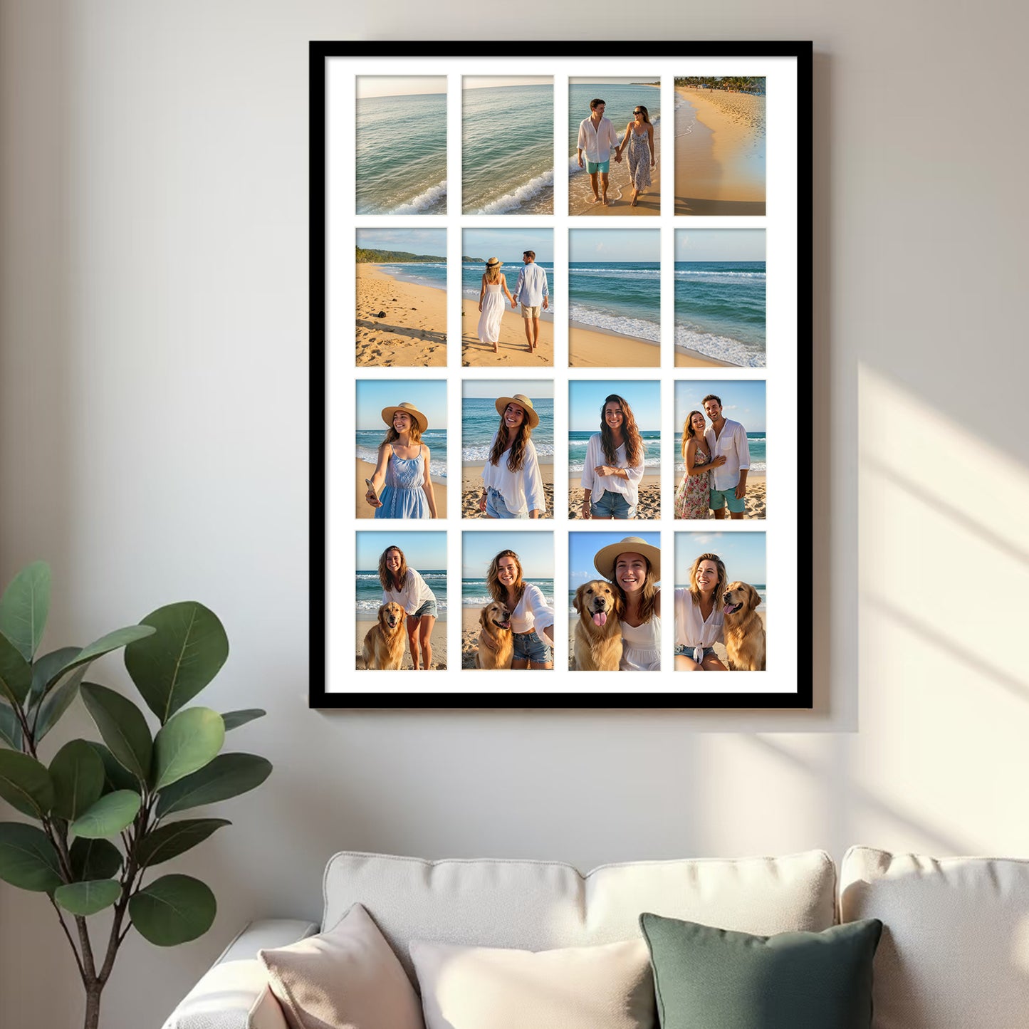 Kuxerla 20x27 Collage Picture Frame ,Displays 24Pcs 4x6 Pictures with Mat or 1Pcs 20x27 Picture without Mat , Collage Picture Frame for Horizontal or Vertical Display, Black, 1 Pack