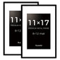 Kuxerla 11x17 Poster Frames,Metal 11x17 Picture Frames Display 8x12 Picture with Mat or 11x17 without Mat,Black,2 pack