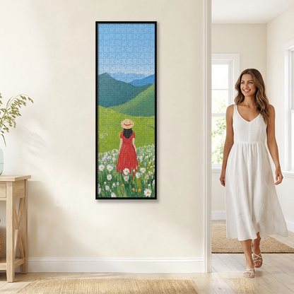 Kuxerla Puzzle Frame for 13x39 Puzzle,with Clear Acrylic Cover and Sturdy Back Panel,Horizontal or Vertical Display,Black