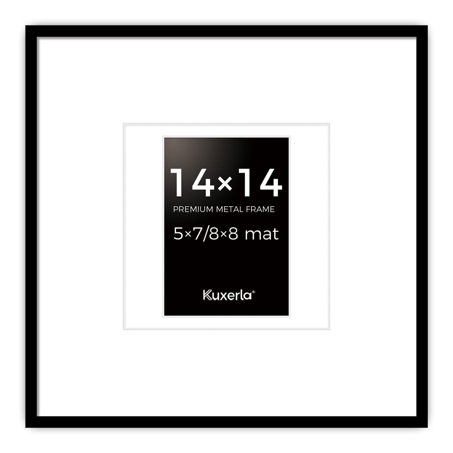 Kuxerla 14x14 Poster Frames,Wall Gallery Photo Frame with Mat Display 5x7 or 8x8 Photos, Wall Hanging Frame for 14x14 Picture Without Mat,Black