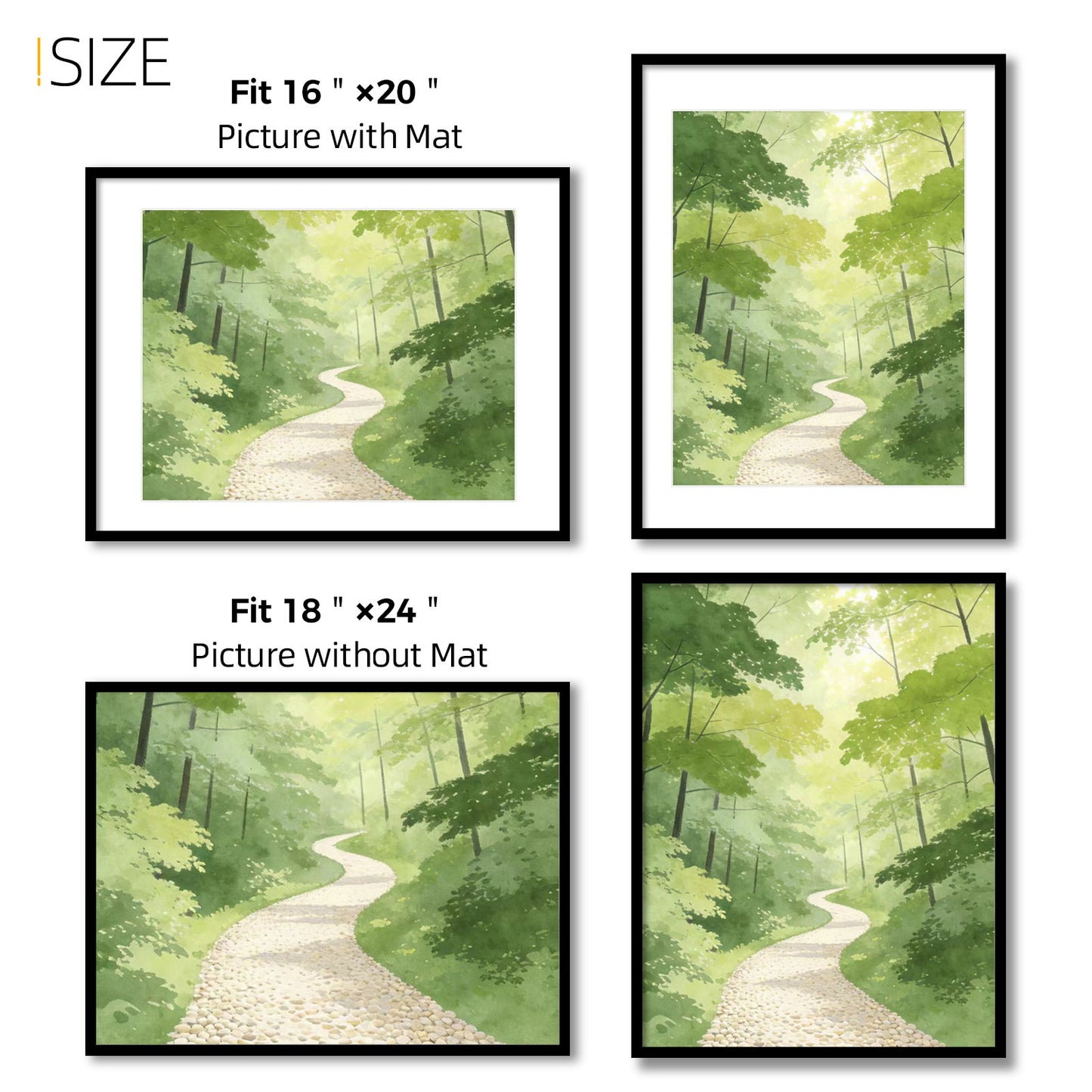 Kuxerla Picture Frame 18x24 Holds 16x20 Photos with Mat or 18x24 Photo without Mat. With Clear Acrylic Front and MDF Back Panel.Black