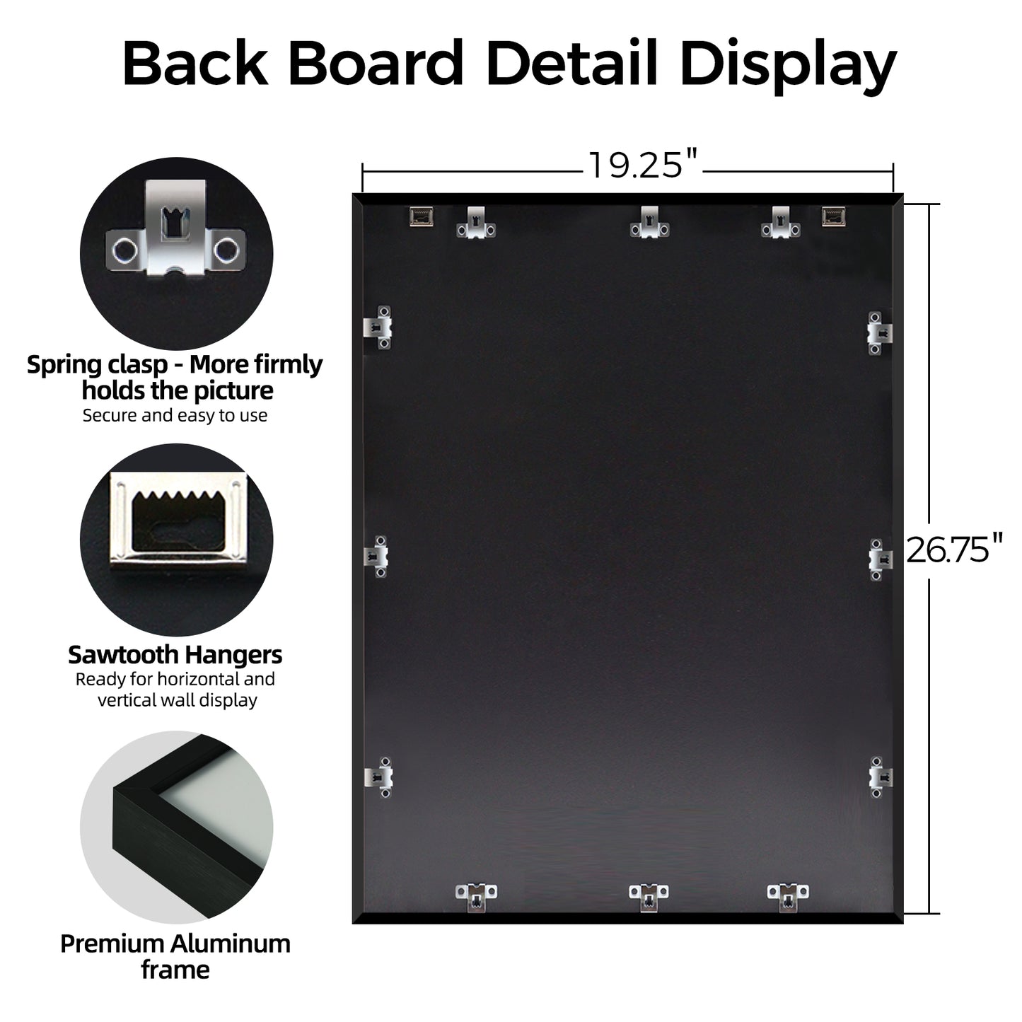 Kuxerla Puzzle Frame for 19.25x27.65 Puzzle,with Clear Acrylic Cover and Sturdy Back Panel,Horizontal or Vertical Display,Black