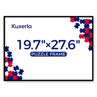 Kuxerla Puzzle Frame 19.7x27.6 inch-50x70CM Metal Picture Frames with Clear Acrylic Cover and Sturdy Back Panel Horizontal or Vertical Display Black