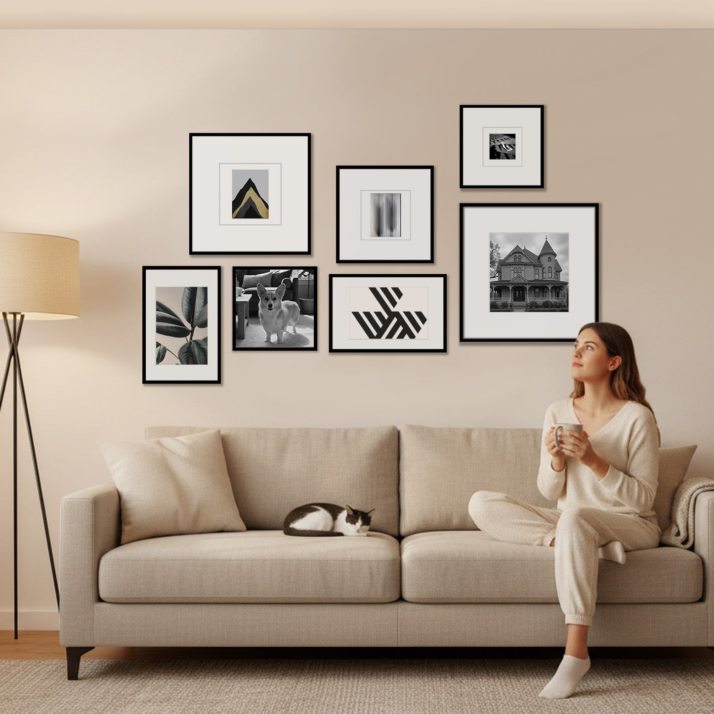 Kuxerla 11x17 Poster Frames,Metal 11x17 Picture Frames Display 8x12 Picture with Mat or 11x17 without Mat,Black,2 pack