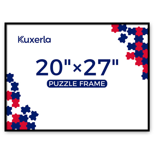 Kuxerla Puzzle Frame for 20x27 Puzzle,with Clear Acrylic Cover and Sturdy Back Panel,Horizontal or Vertical Display,Black