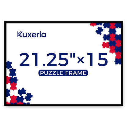 Kuxerla Puzzle Frame for 21.25x15 Puzzle,with Clear Acrylic Cover and Sturdy Back Panel,Horizontal or Vertical Display,Black