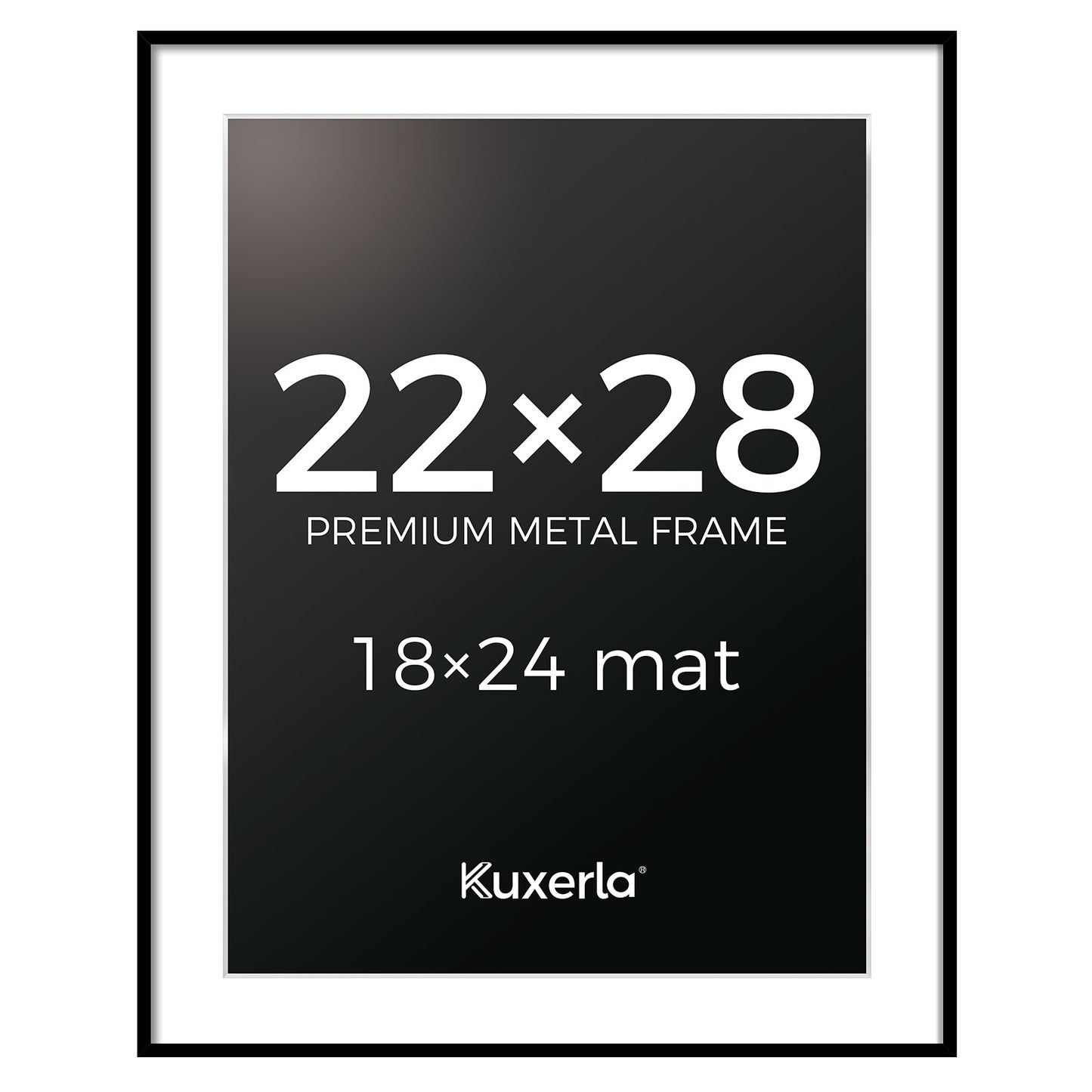 Kuxerla picture Frame 22x28 Holds 18x24 Photos with Mat or 22x28 Photo without Mat. With Clear Acrylic Front and MDF Back Panel.Black