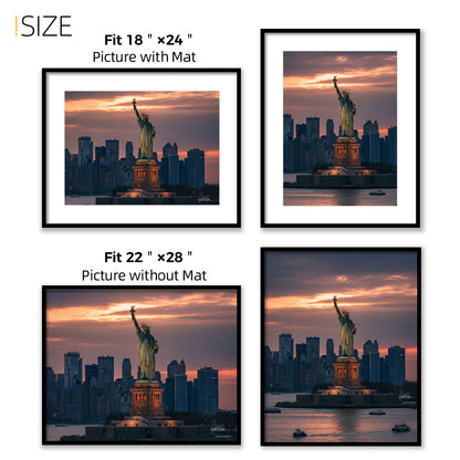 Kuxerla picture Frame 22x28 Holds 18x24 Photos with Mat or 22x28 Photo without Mat. With Clear Acrylic Front and MDF Back Panel.Black