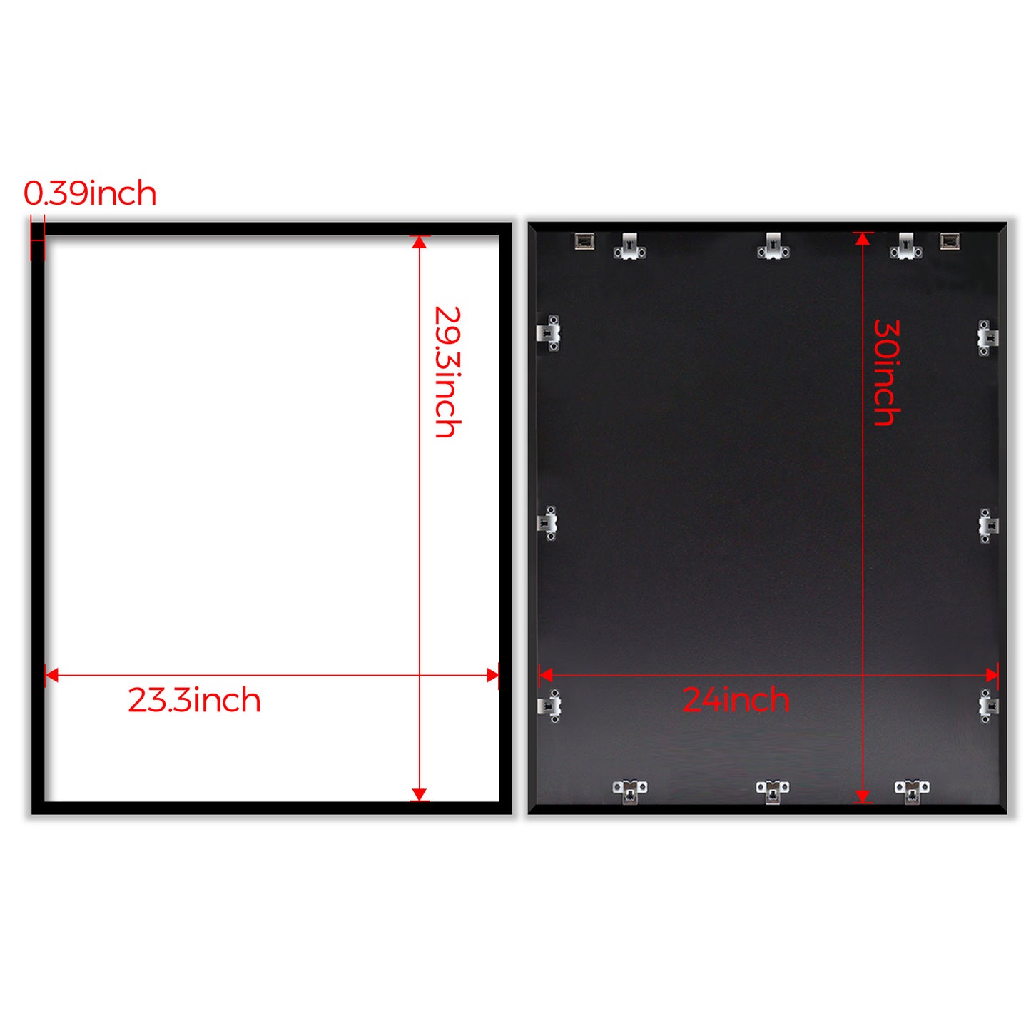 Kuxerla Puzzle Frame 24x30 inch-61x76CM Metal Picture Frames with Clear Acrylic Cover and Sturdy Back Panel Horizontal or Vertical Display Black