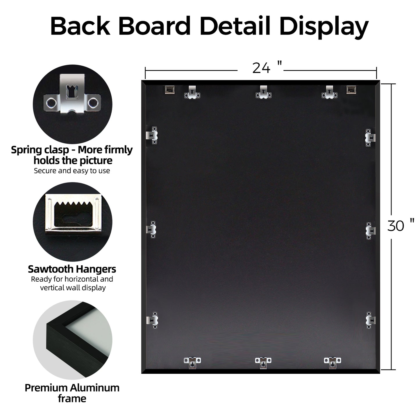 Kuxerla Puzzle Frame 24x30 inch-61x76CM Metal Picture Frames with Clear Acrylic Cover and Sturdy Back Panel Horizontal or Vertical Display Black