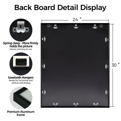 Kuxerla Puzzle Frame 24x30 inch-61x76CM Metal Picture Frames with Clear Acrylic Cover and Sturdy Back Panel Horizontal or Vertical Display Black