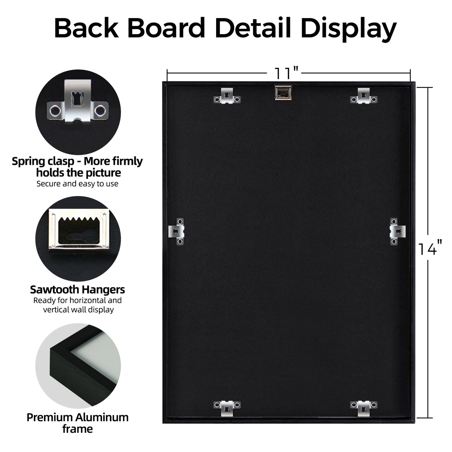 Kuxerla 11x14 Collage Picture Frame ,Displays 2Pcs 5x7 Pictures with Mat or 1Pcs 11x14 Picture without Mat , Collage Picture Frame for Horizontal or Vertical Display, Black, 1 Pack