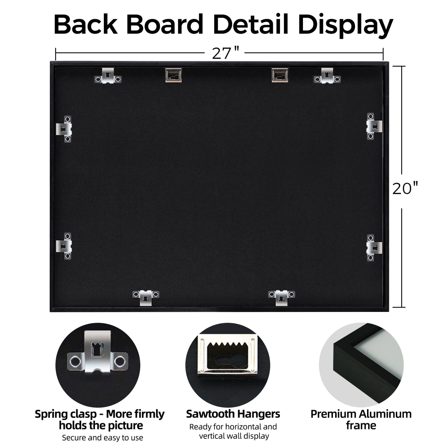 Kuxerla 20x27 Collage Picture Frame ,Displays 24Pcs 4x6 Pictures with Mat or 1Pcs 20x27 Picture without Mat , Collage Picture Frame for Horizontal or Vertical Display, Black, 1 Pack