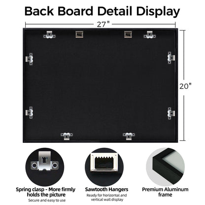 Kuxerla 20x27 Collage Picture Frame ,Displays 24Pcs 4x6 Pictures with Mat or 1Pcs 20x27 Picture without Mat , Collage Picture Frame for Horizontal or Vertical Display, Black, 1 Pack
