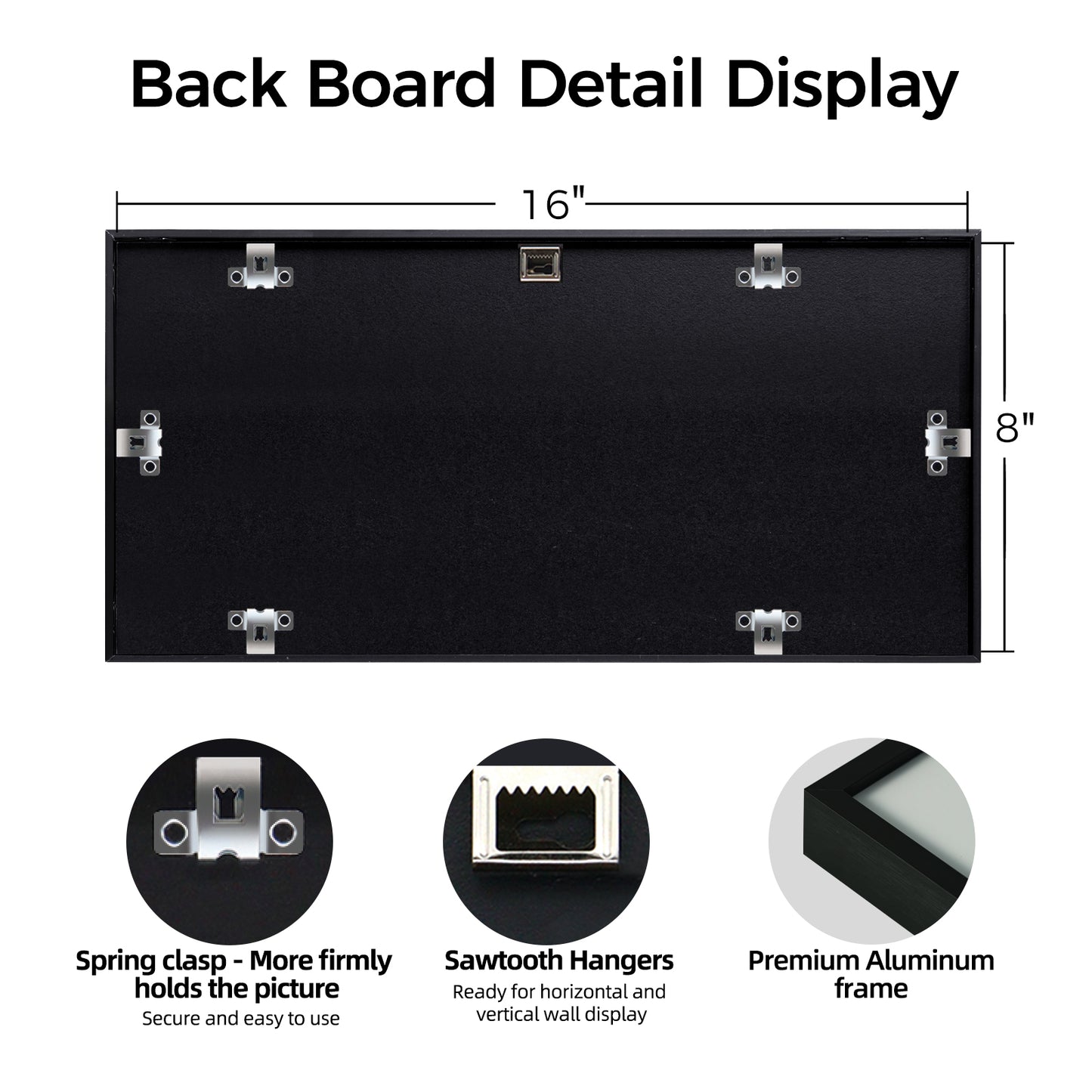 Kuxerla 8x16 Collage Picture Frame ,Displays 3Pcs 4x6 Pictures with Mat or 1Pcs 8x16 Picture without Mat , Collage Picture Frame for Horizontal or Vertical Display, Black, 1 Pack