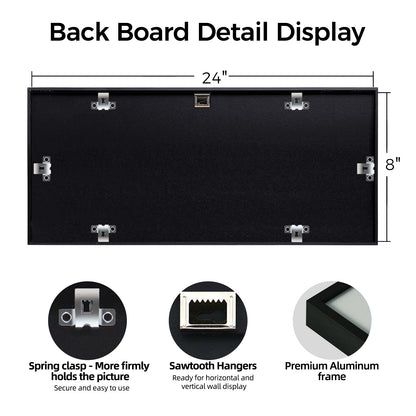Kuxerla 8x24 Collage Picture Frame ,Displays 5Pcs 4x6 Pictures with Mat or 1Pcs 8x24 Picture without Mat , Collage Picture Frame for Horizontal or Vertical Display, Black, 1 Pack