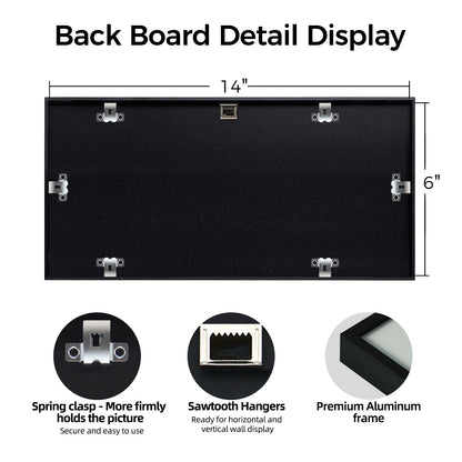 Kuxerla 6x14 Collage Picture Frame ,Displays 2Pcs 4x6 Pictures with Mat or 1Pcs 6x14 Picture without Mat , Collage Picture Frame for Horizontal or Vertical Display, Black, 1 Pack
