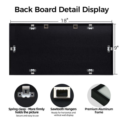 Kuxerla 9x18 Collage Picture Frame ,Displays 3Pcs 5x7 Pictures with Mat or 1Pcs 9x18 Picture without Mat , Collage Picture Frame for Horizontal or Vertical Display, Black, 1 Pack