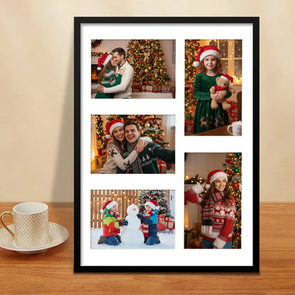 Kuxerla 11x14 Collage Picture Frame ,Displays 5Pcs 4x6 Pictures with Mat or 1Pcs 11x14 Picture without Mat , Collage Picture Frame for Horizontal or Vertical Display, Black, 1 Pack