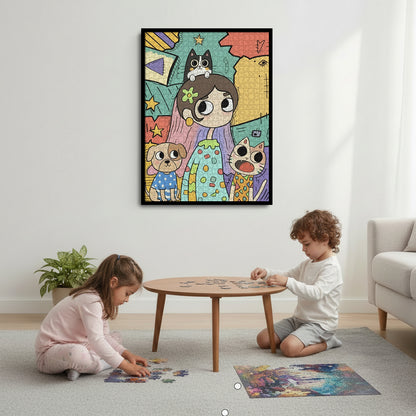 Kuxerla 15x20.5 Puzzle Frame 38x52cm for 500 Pieces, Clear Acrylic Panel, Horizontal & Vertical Wall Hanging, Black