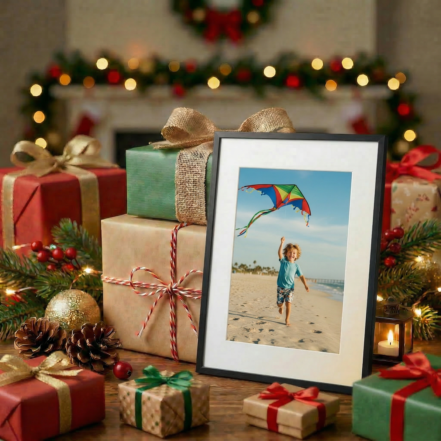 Kuxerla 8x10 Picture Frame Holds 5x7 Picture with Mat or 8x10 Picture without Mat,With Clear Acrylic Front and MDF Back Panel,Pack of 2,Black