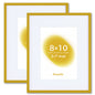 Kuxerla 8x10 Picture Frame Holds 5x7 Picture with Mat or 8x10 Picture without Mat,With Clear Acrylic Front and MDF Back Panel,Pack of 2,Yellow