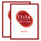 Kuxerla 11x14 Picture Frame Holds 8.5x11 Picture with Mat or 11x14 Picture without Mat,With Clear Acrylic Front and MDF Back Panel,Pack of 2,Red