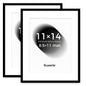 Kuxerla 11x14 Picture Frame Holds 8.5x11 Picture with Mat or 11x14 Picture without Mat,With Clear Acrylic Front and MDF Back Panel,Pack of 2,Black